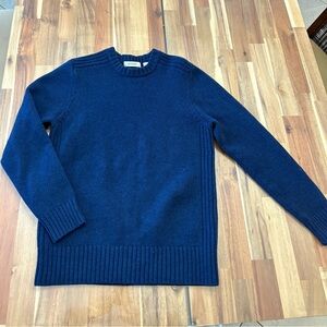 Sz M Country Road Men's Dark Blue Navy Crewneck Heavy Sweater 100% Lambswool